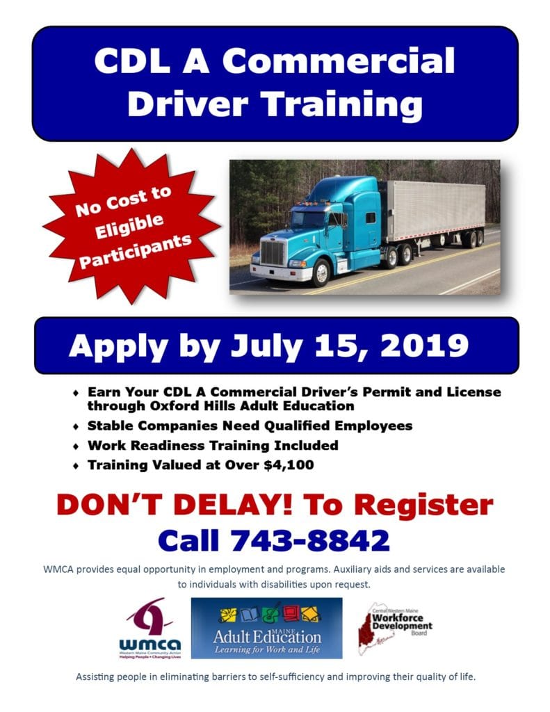 CDL A Commercial Driver Training - Western Maine Community Action